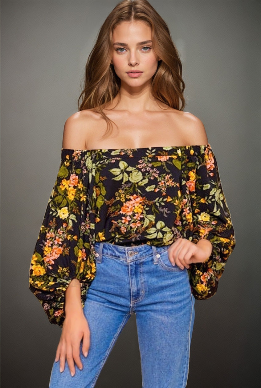 Night Bloom Off The Shoulder Top