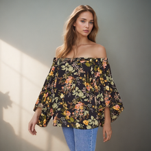 Load image into Gallery viewer, Night Bloom Off The Shoulder Top
