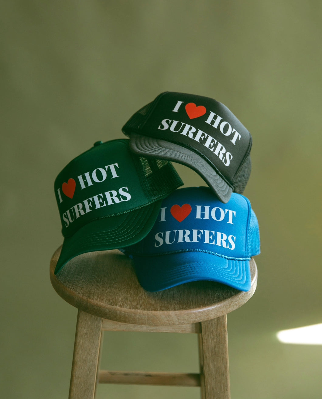I Love Hot Surfers Trucker Hat